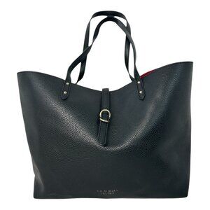 Victoria's Secret Faux Black Leather with Red Inside Womens Tote Purse Travel